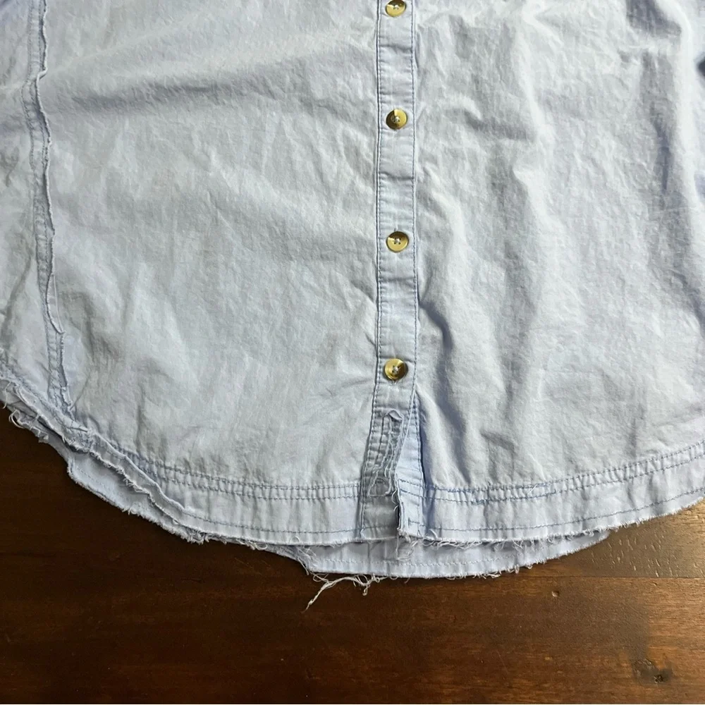 Free People Light Blue Button-Up Shirt
